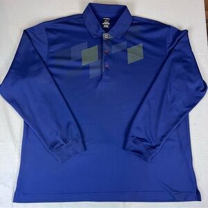 Page & Tuttle Men's XL Cool Swing Blue Polo long sleeve Golf Shirt